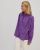 Blouse loose col volanté corolle violet