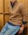 Pull col zippé camel 100% lambswool