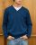 Pull col V marine clair 100% lambswool