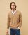 Pull col V camel 100% cachemire
