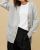 Cardigan V gris clair 100% cachemire 