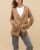 Cardigan V camel 100% cachemire 