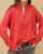 Pull col zippé loose orange 100% cachemire