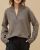 Pull col zippé loose taupe 100% cachemire
