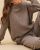 Pull col montant torsade taupe 100% cachemire
